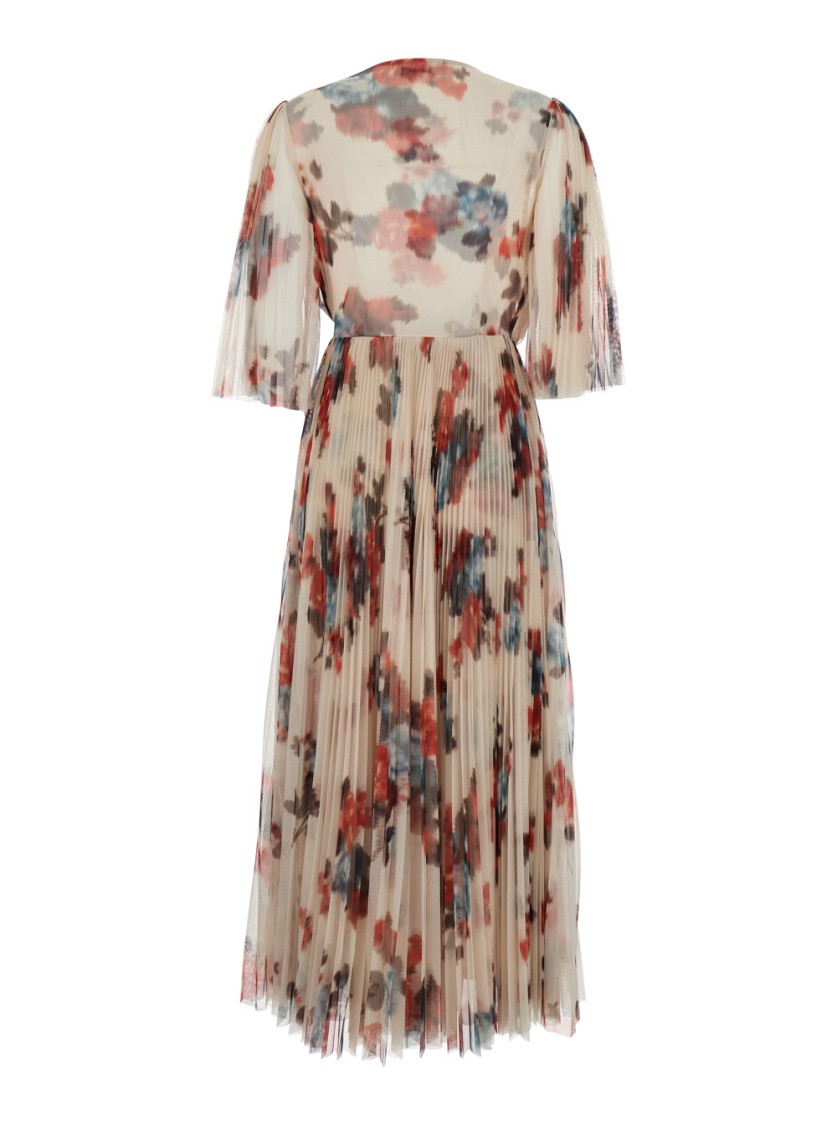 Shop Philosophy Di Lorenzo Serafini Printed Tulle Dress In Multicolor