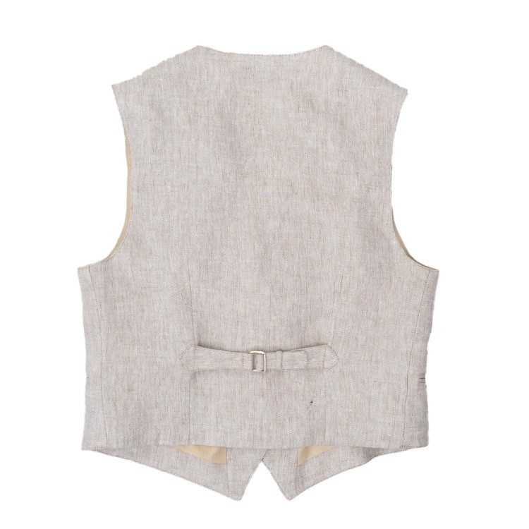 Officine Generale Tailored Beige Waistcoat With Adjustable Fit In Neutral