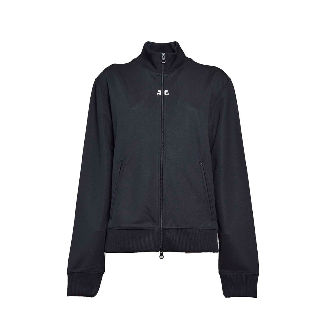 パーカー・フーディ Courreges Interlock Sweatshirt In Black Nylon With Zip Courrèges Zipped Wool Hoodie | Black | FARFETCH