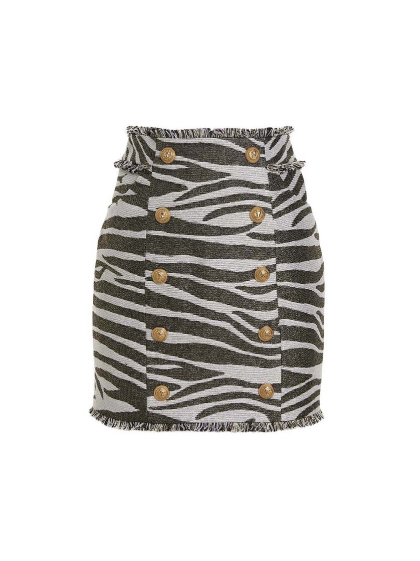 Balmain Lurex Zebra Skirts Multicolor In Black