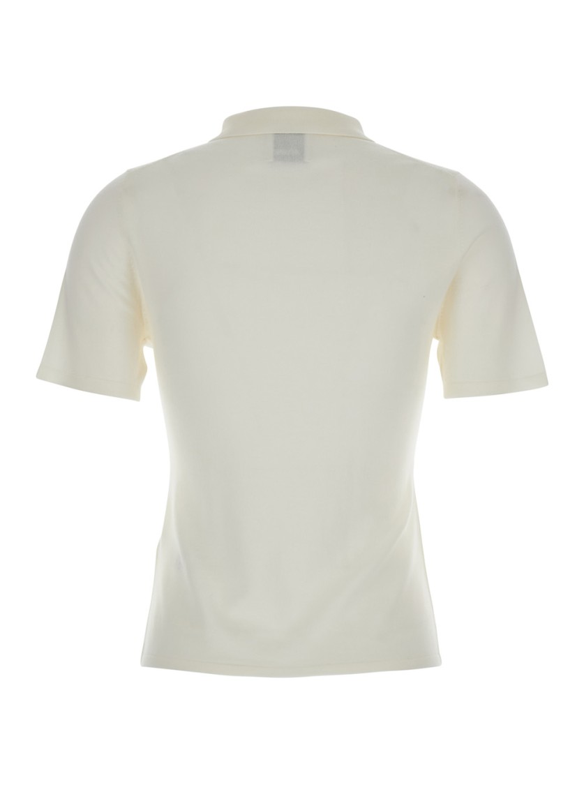 Shop Allude White Wool Sweater With Classic Collar