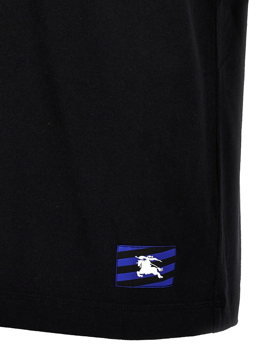 Burberry Equestrian Knight-patch Cotton T-shirt In Black
