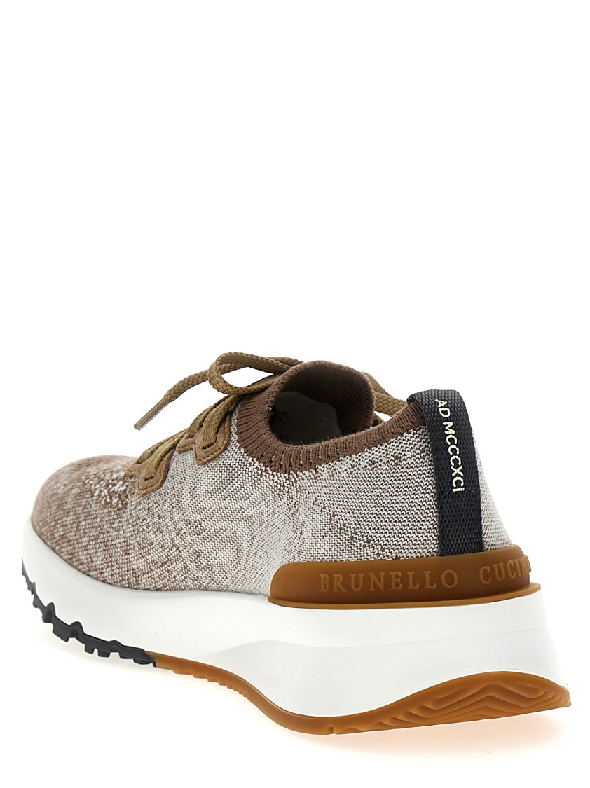 Brunello Cucinelli Knit Sneakers With Textured Knit Pattern