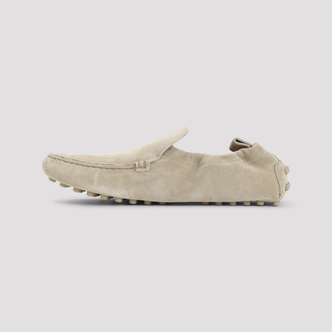 Tod's Gommino Curled Suede Loafers Shoes In Neutrals