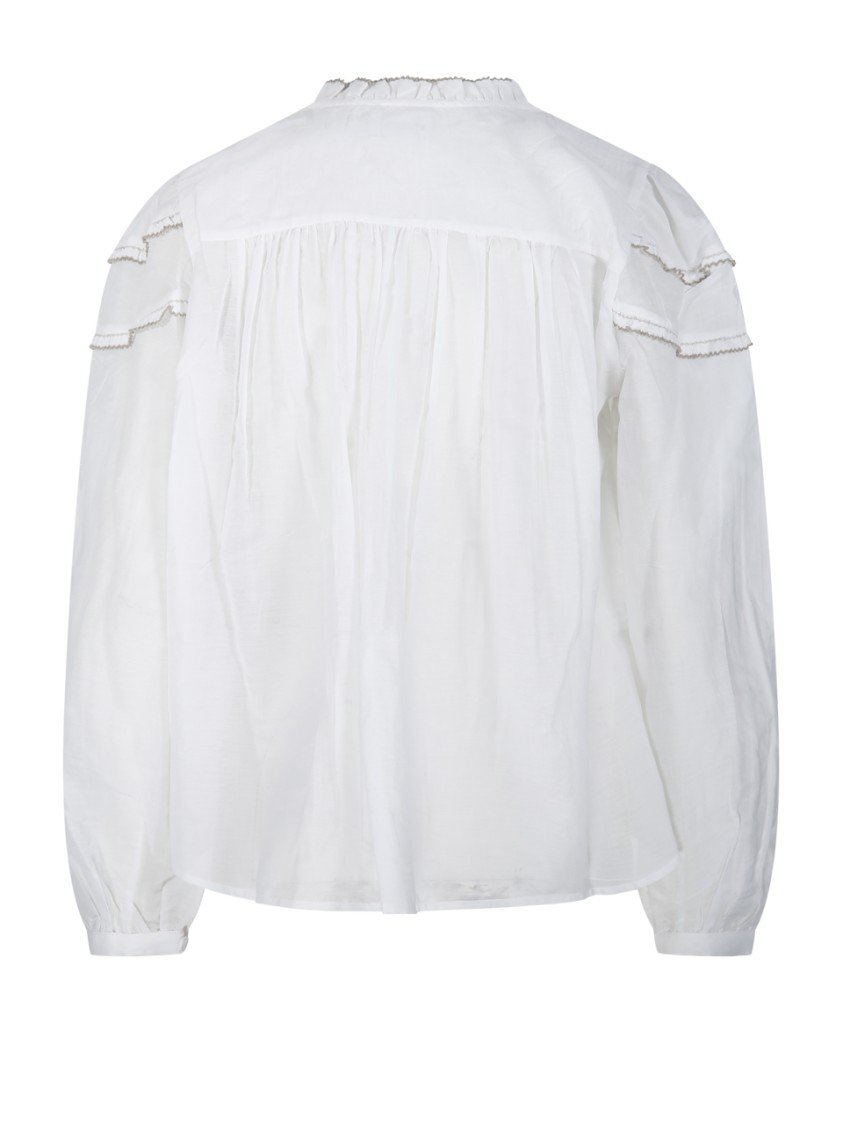 Isabel Marant Étoile Ruffled High-neck Blouse With Elegant Layered Details