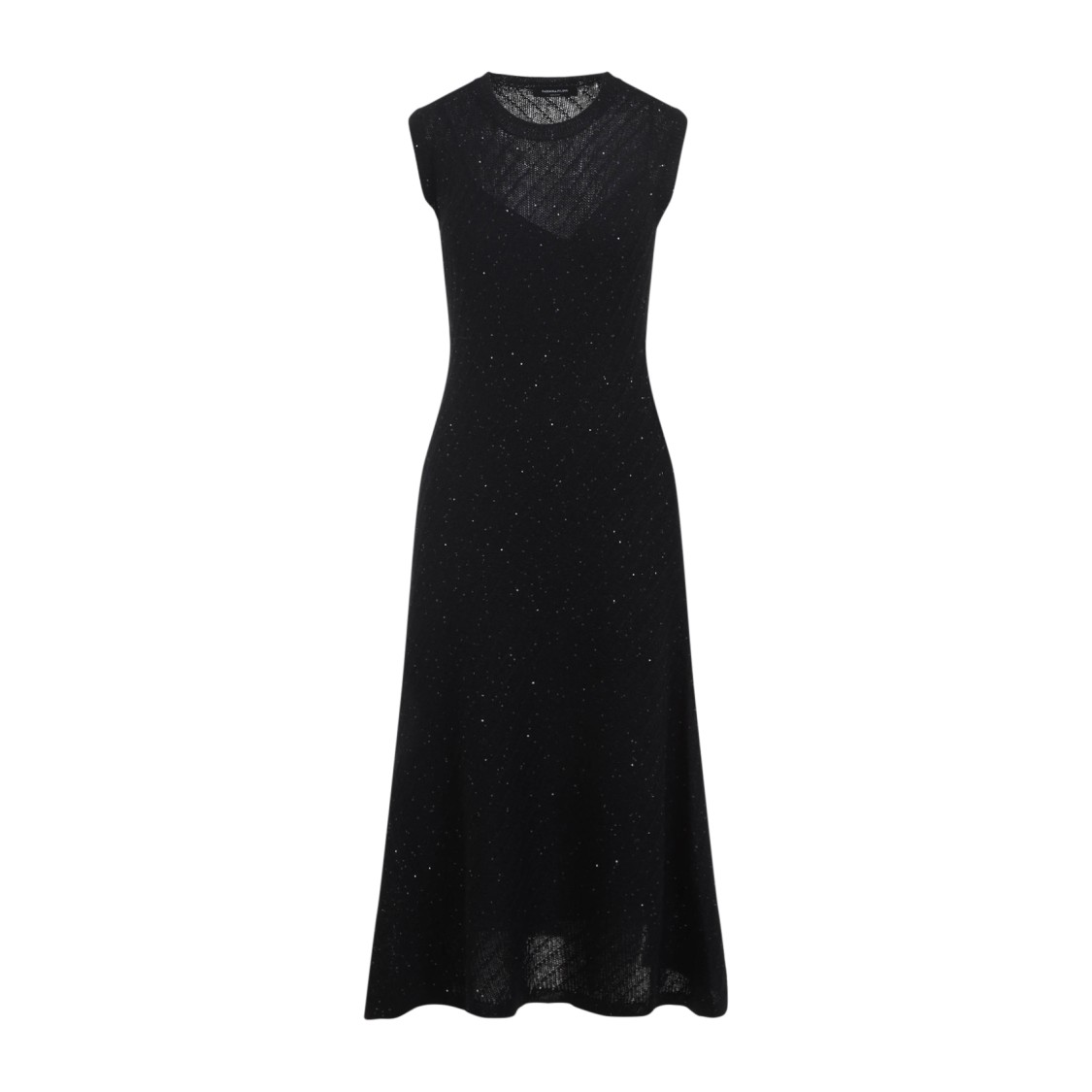 Fabiana Filippi Black Wool Sequins Midi Dress