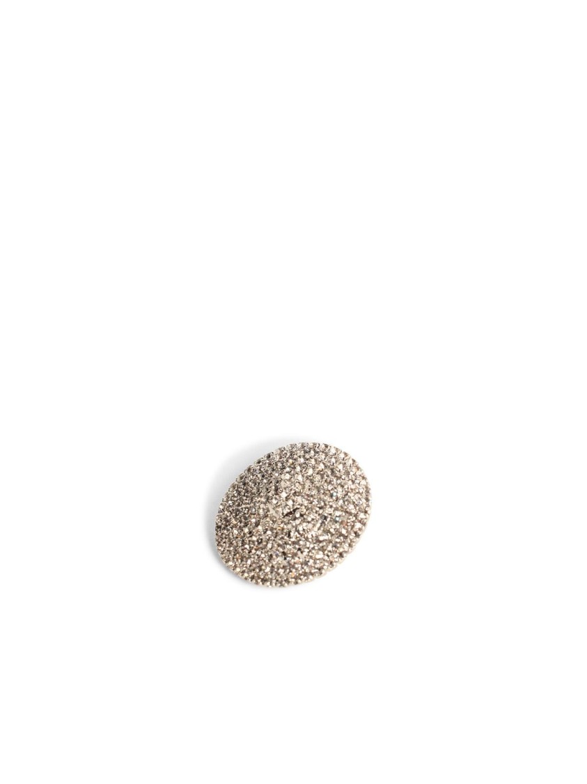 Shop Self-portrait 'round Crys' Silver-plated Brass Earrings