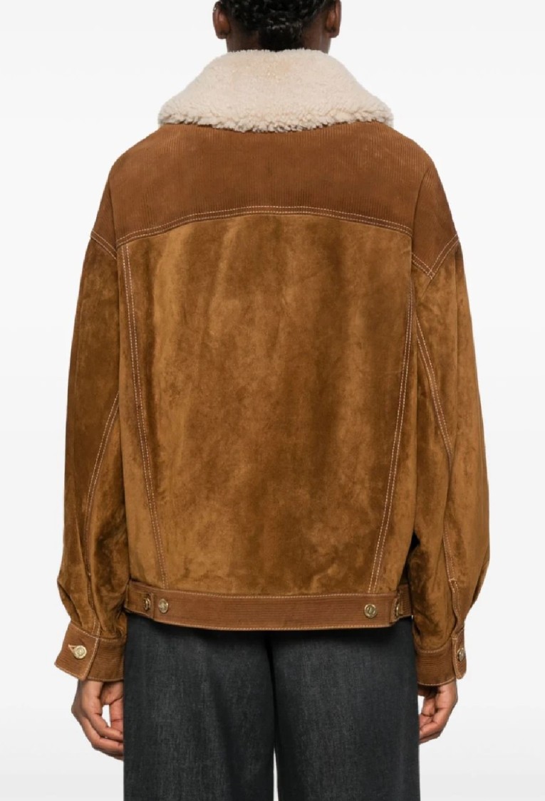Golden Goose Db Leather Suede Jacket Tobacco In Brown