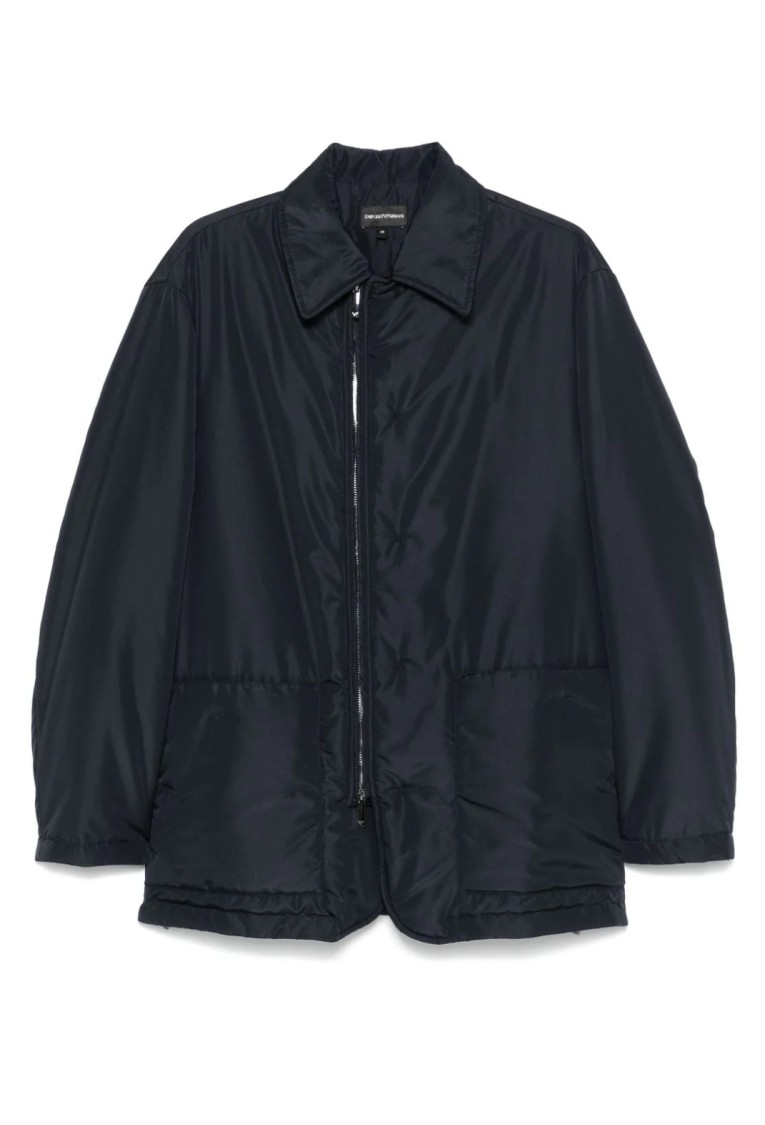 Emporio Armani Luxurious Overcoat With Elegant Design And Warmth In Blue
