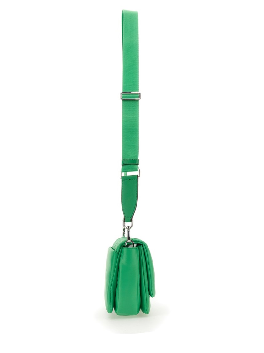 Shop Michael Michael Kors Quilted Green Lilah Bag With Adjustable Shoulder Strap