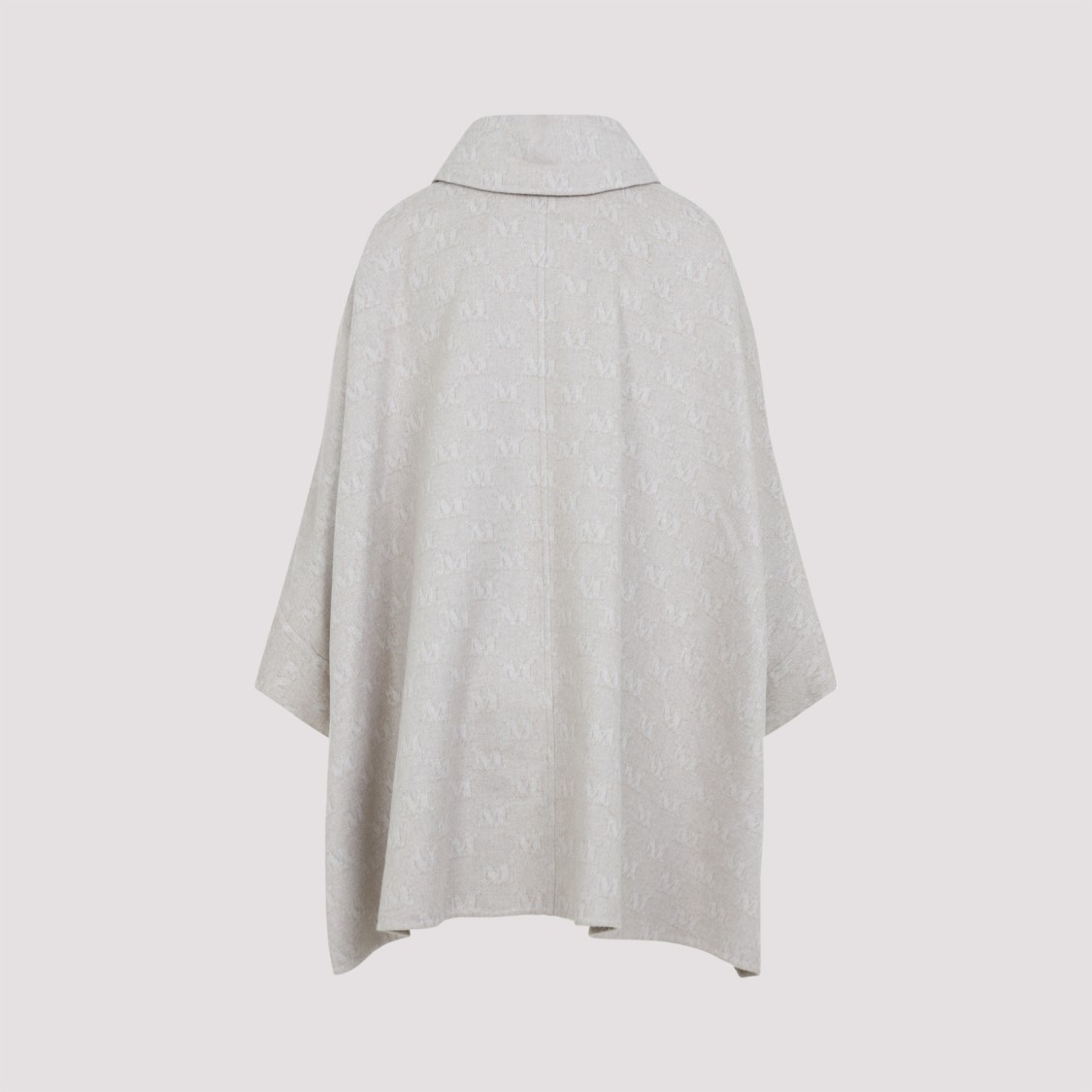 Max Mara Relaxed Silhouette Cape Coat With Embossed Pattern In White