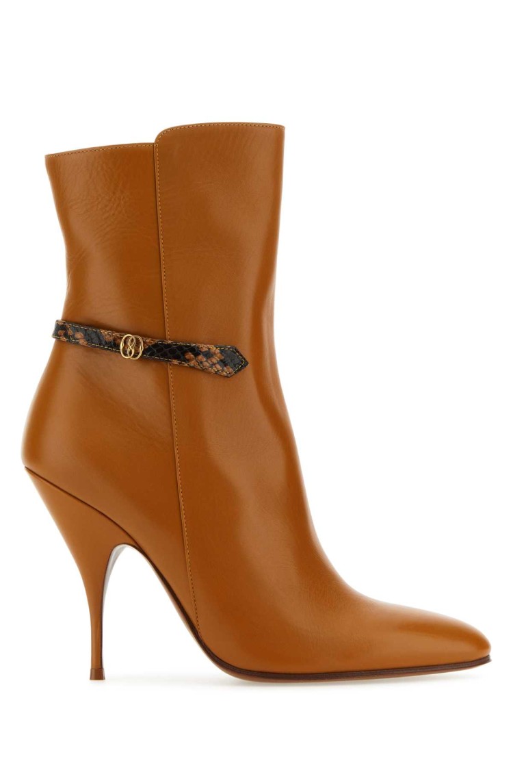 Bally Caramel Leather Odeya Ankle Boots In Brown