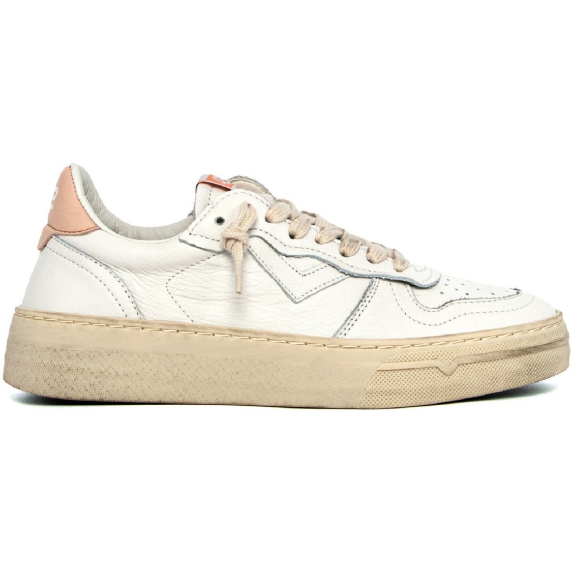 4b12 White Leather Platform Sneakers In White