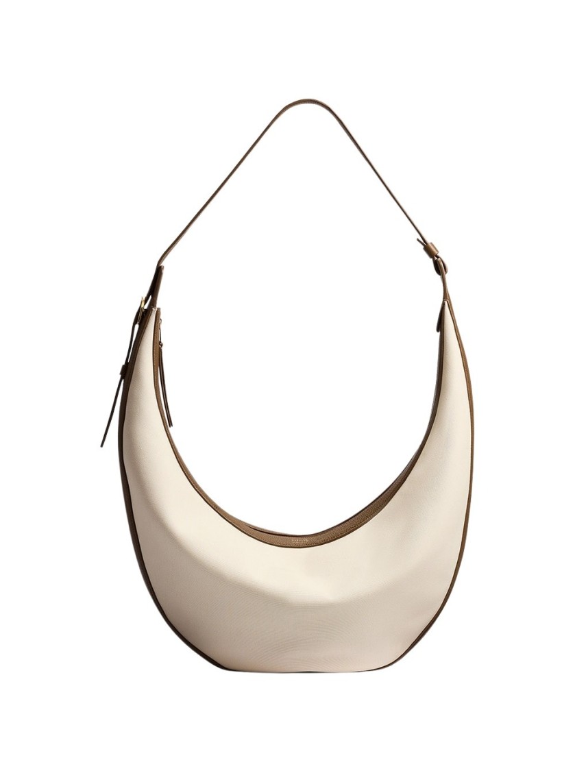 KHAITE KHAITE AUGUSTINA CANVAS HOBO BAG CREAM