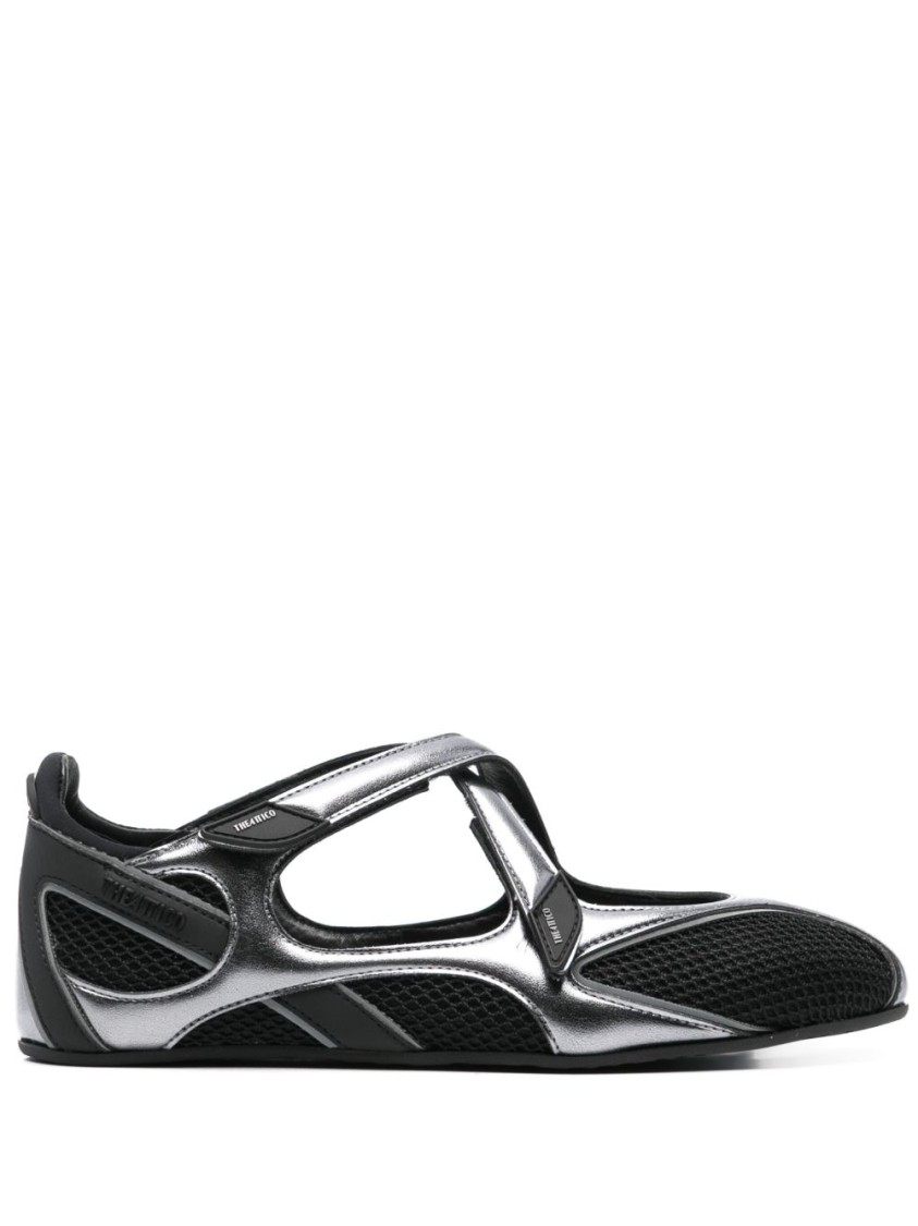 Attico The  Modern Flat Shoes With Cross-strap Detail In Black
