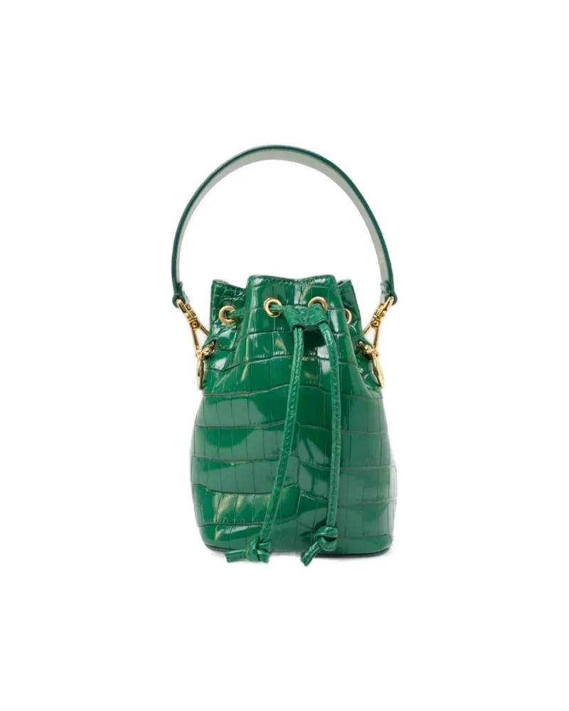 Fendi Mon Tressor Bucket Mini Coconut Green In Green