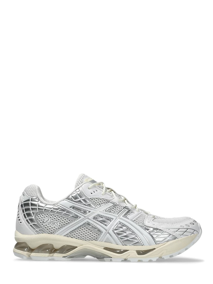 Asics Breathable Synthetic Leather Sneakers In Gray