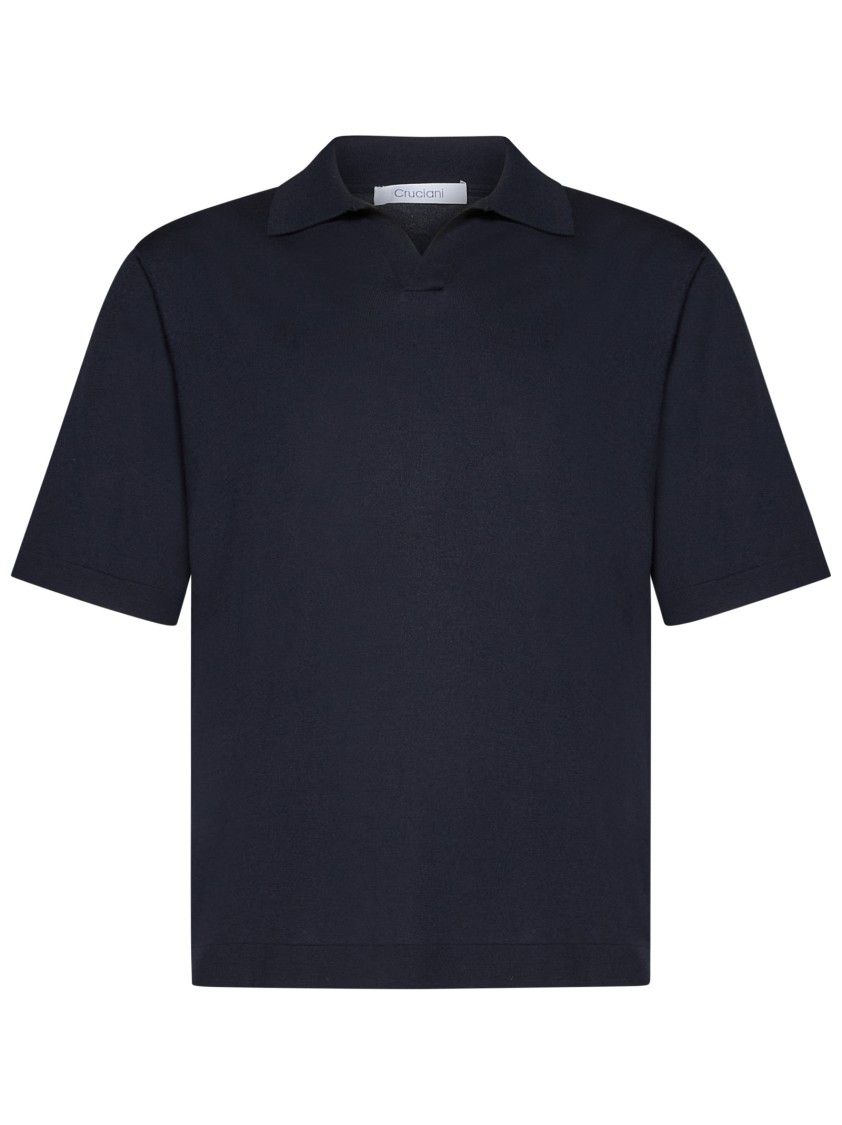 Cruciani Buttonless Polo Shirt In Fine Knit Silk