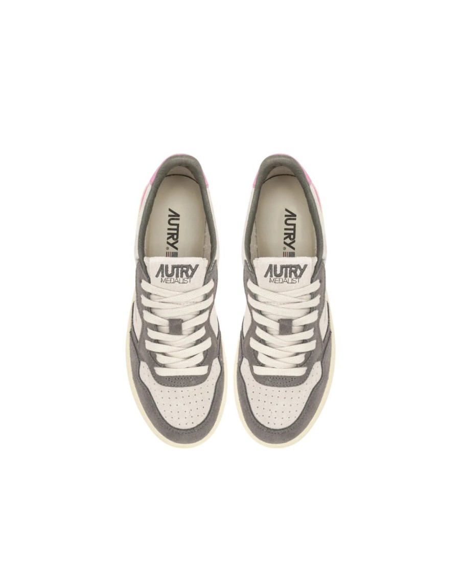 Shop Autry Tricolor Suede Medalist Low Sneakers With Padded Collar