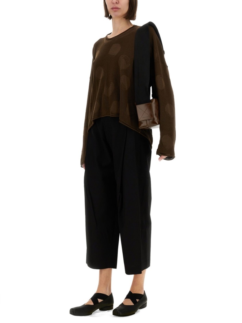 Uma Wang Knit Top With Polka Dot Pattern In Brown