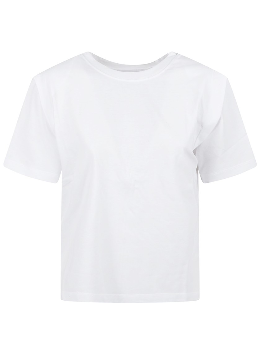 Isabel Marant Cotton T-shirt With Shoulder Pads In White