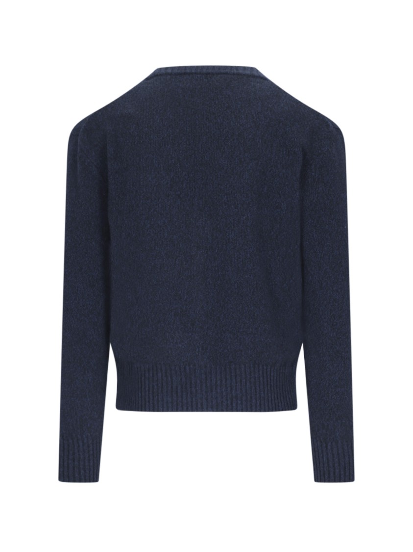 Ami Alexandre Mattiussi Ami Classic Blue Cashmere V-neck Cardigan In Blue