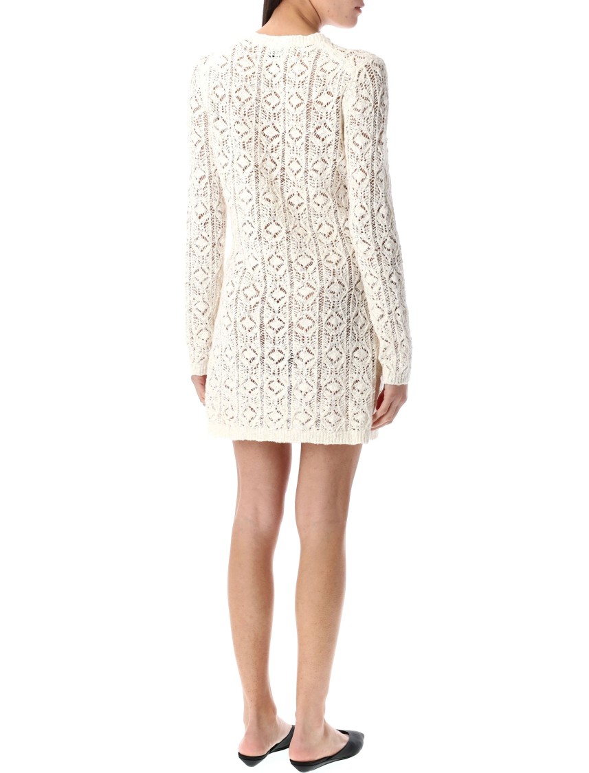 Shop Loulou Studio Evan Crochet Mini Dress In Neutrals