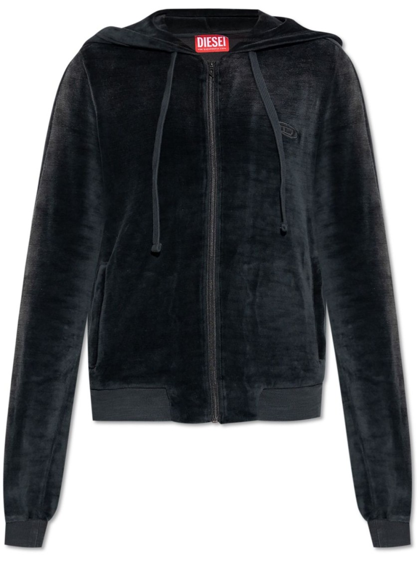 Diesel F-ely-q1 Zipped Hoodie In Black