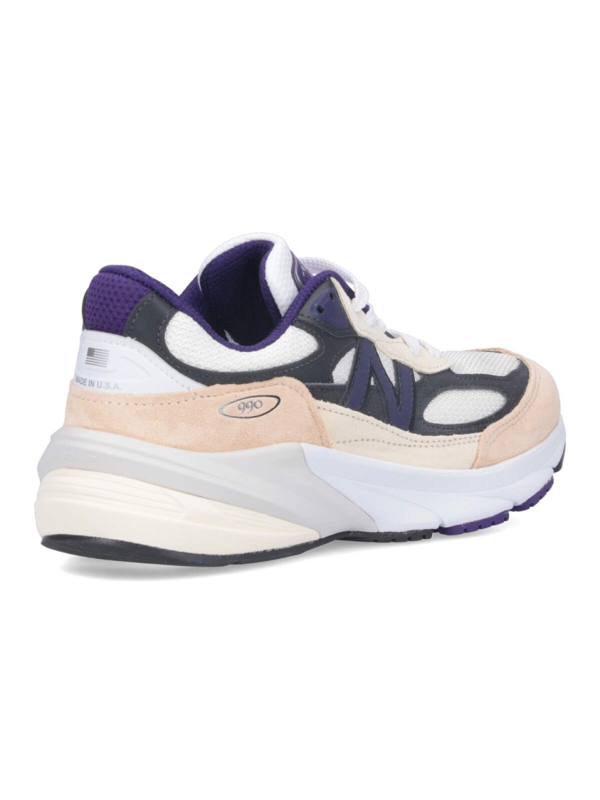 New Balance 990v6 Sneakers In Suede And Multicolor Mesh