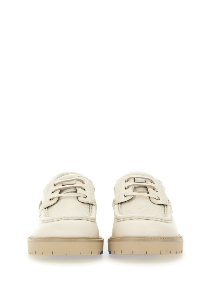 Shop Burberry "raft" Moccasin In Neutrals