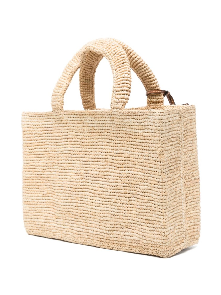 MANEBI MANEBI TEXTURED RAFFIA SHOPPER BAG WITH SPACIOUS INTERIOR