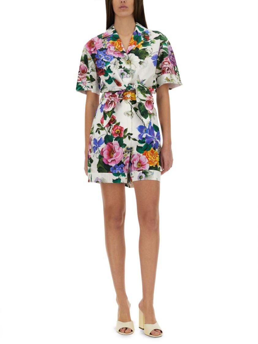 Dolce & Gabbana Shirt With Floral Pattern In Multicolor