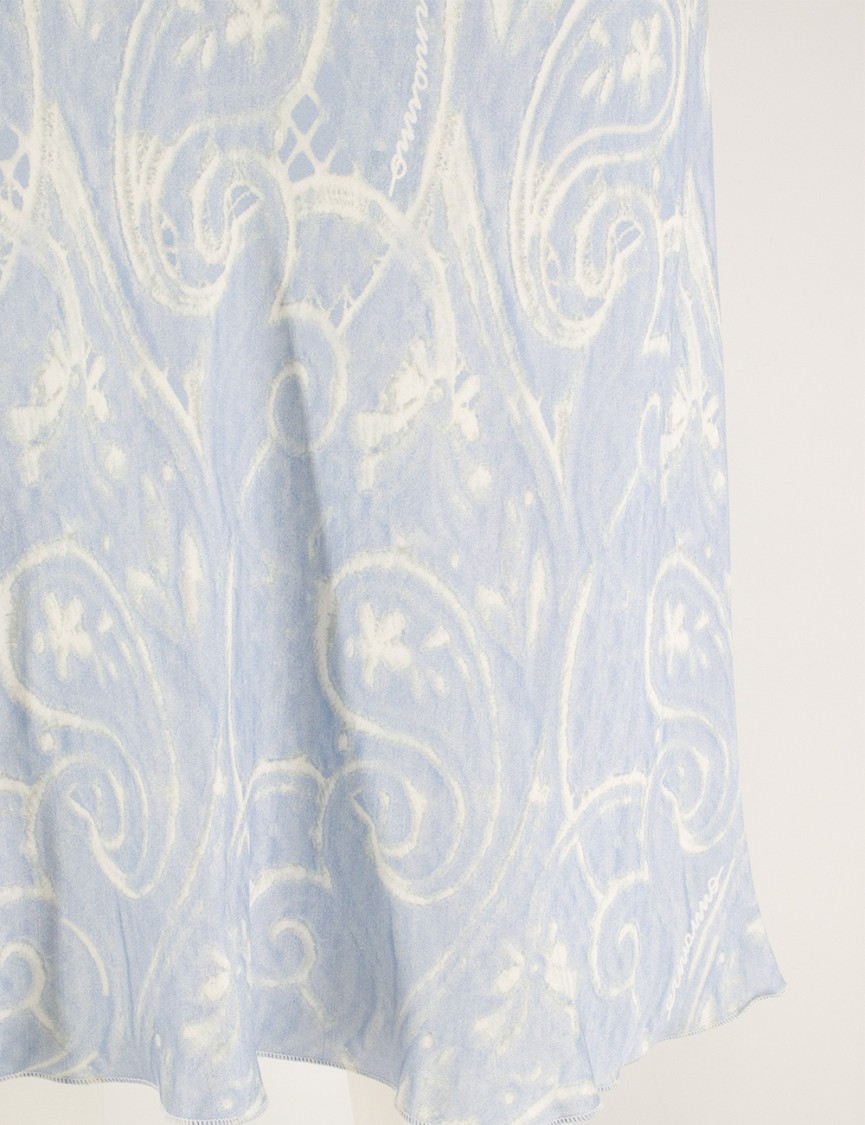 ERMANNO FIRENZE ERMANNO FIRENZE REFINED LONGUETTE SKIRT WITH INTRICATE LOGO PATTERN