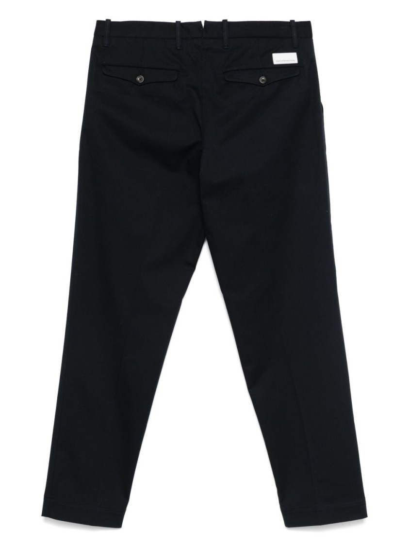 Nine In The Morning Refined Blue Trousers With Button Closure In Black