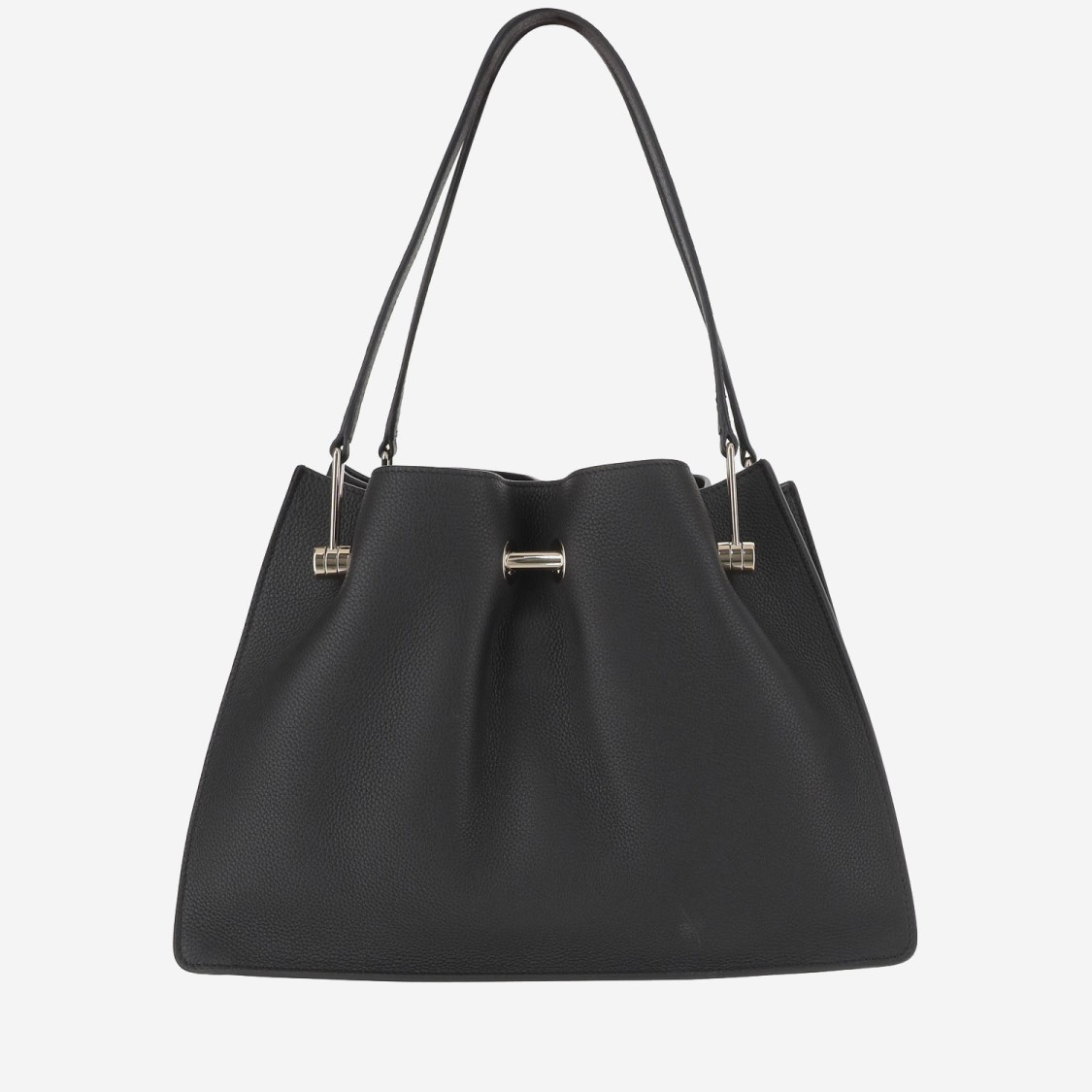 Shop Giorgio Armani Small Leather Shopper Bag In Black
