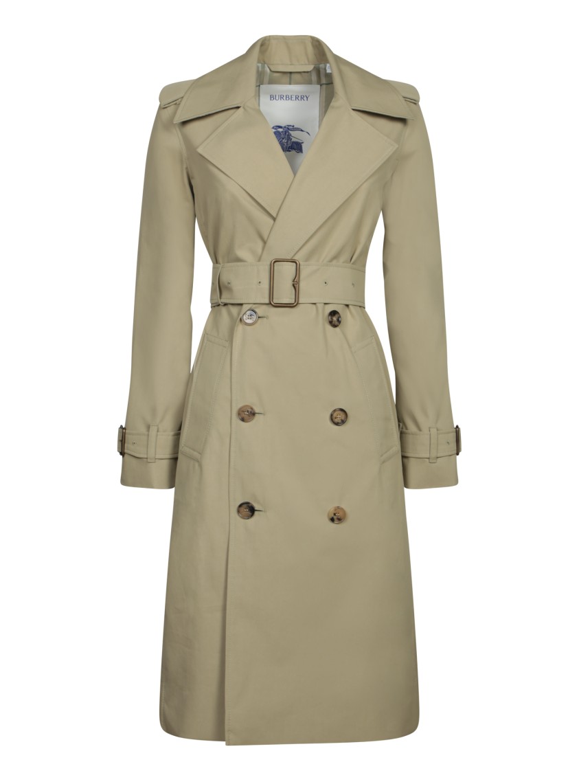 Burberry Timeless Beige Trench Coat With Double-breasted Design In Green