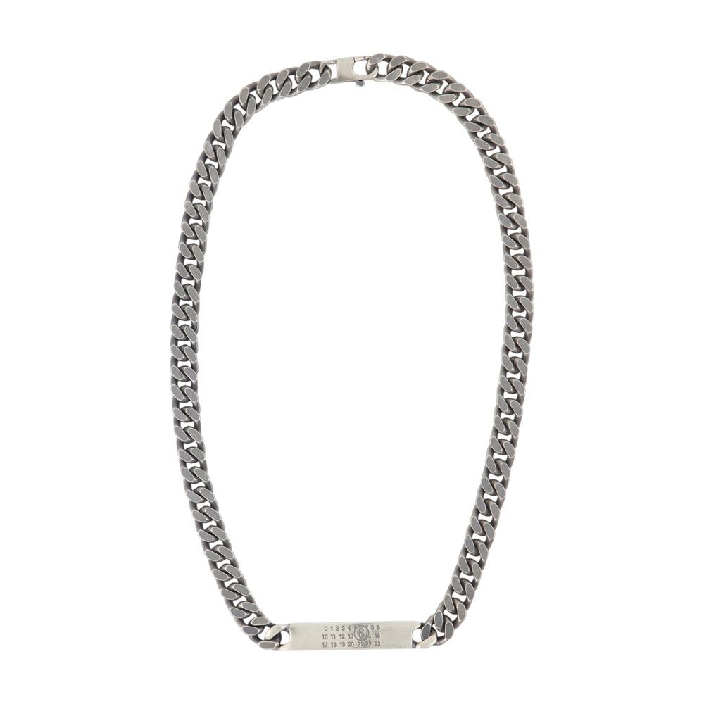 Mm6 Maison Margiela Mm6 By Maison Margiela Minimal Logo Id Tag Necklace - Metal - Silver