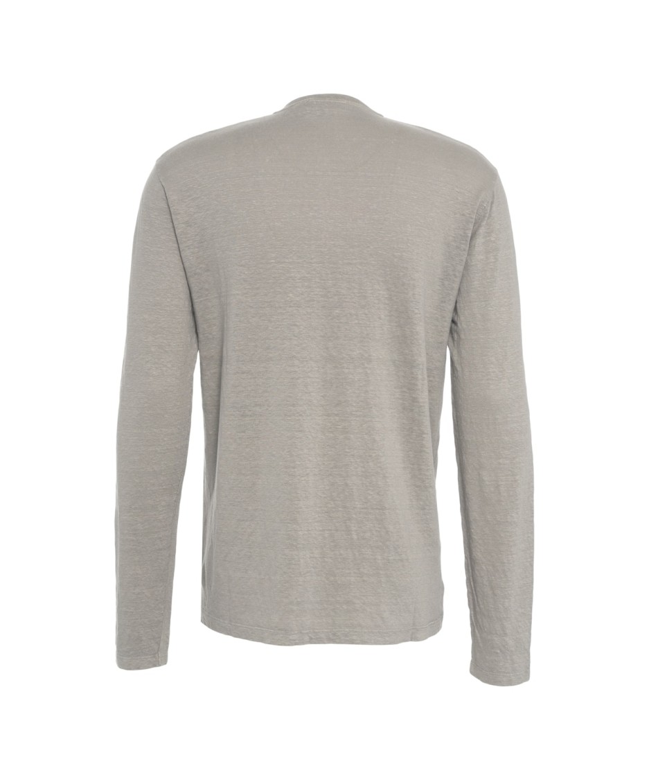 Daniele Fiesoli Linen Blend Longsleeve Shirt With Ribbed Collar