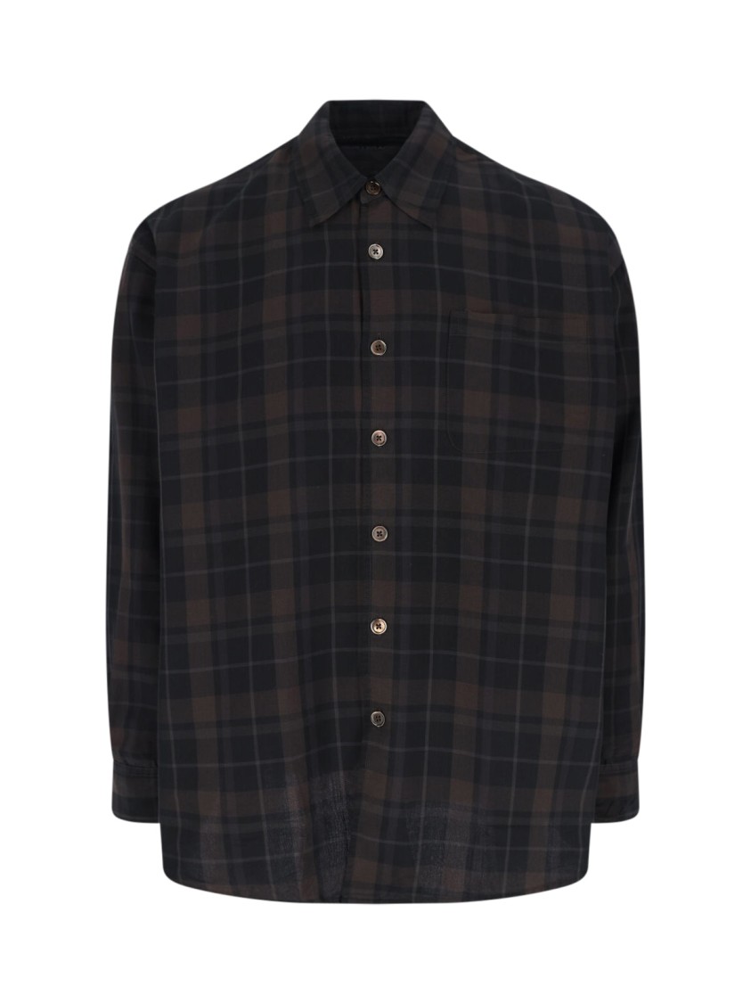 Our Legacy Borrowed Plaid Button-up Shirt In Black