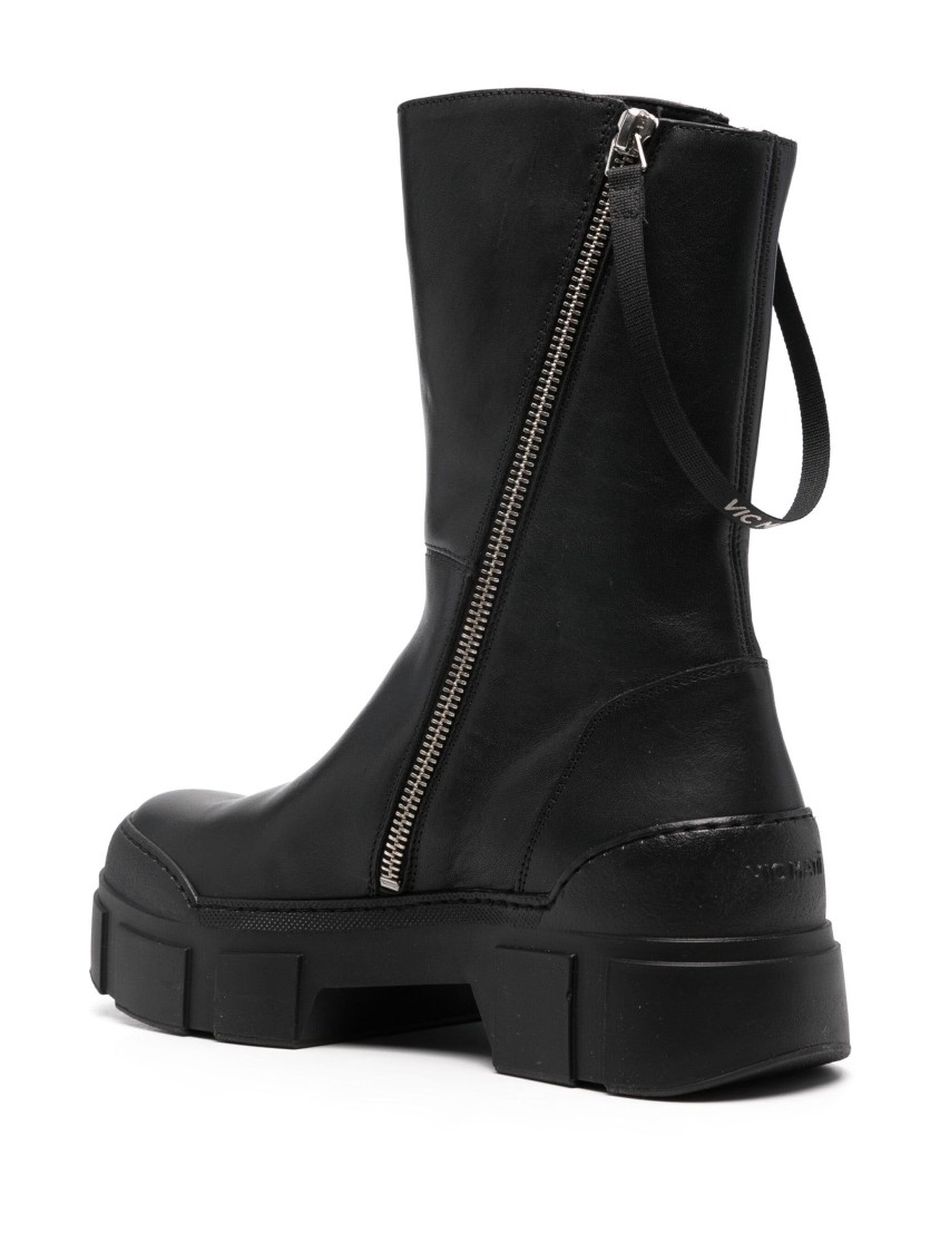 Vic Matie Vic Matié Chunky Platform Ankle Boots With Side Zipper In Black