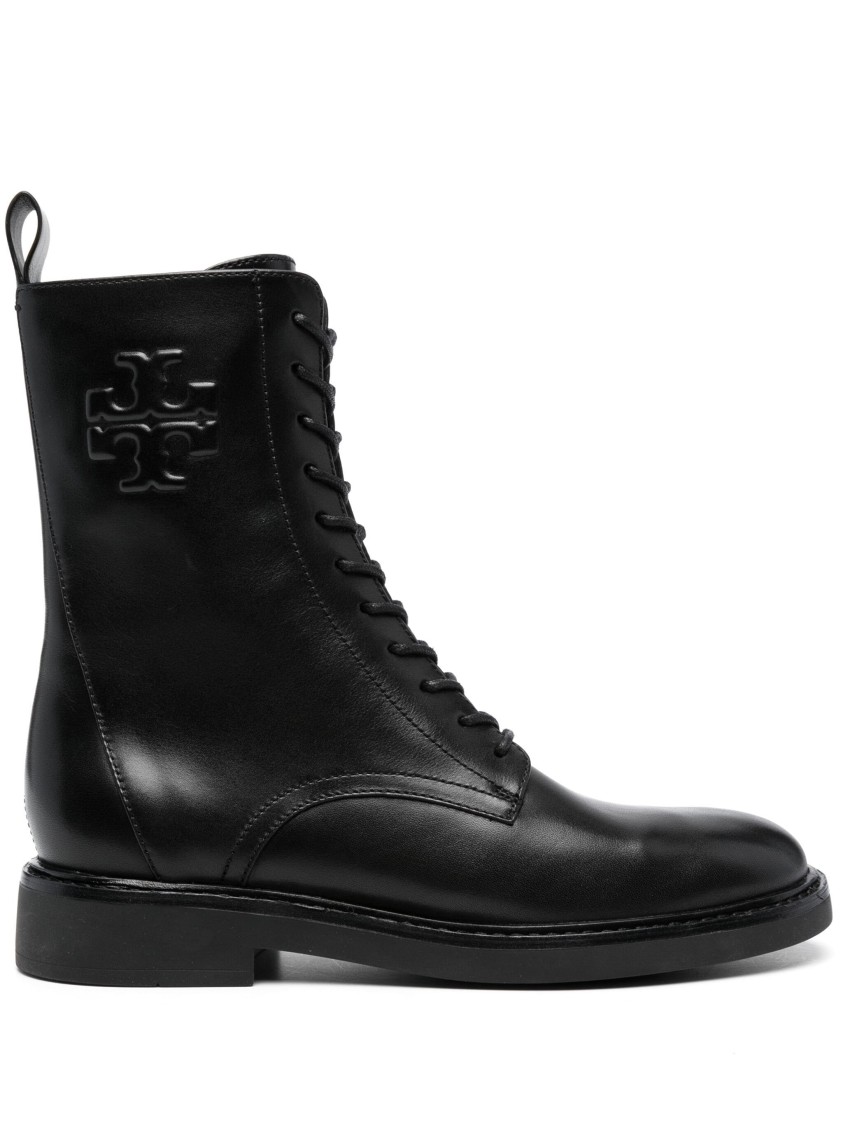 Tory Burch Double T Combat Boot In Black