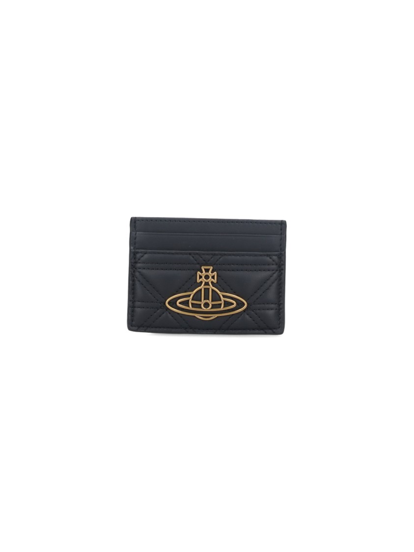 Vivienne Westwood Quilted 'orb' Card Holder – Black