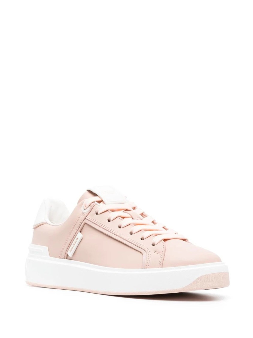 Balmain B Court-perforated Sneakers In Neutral