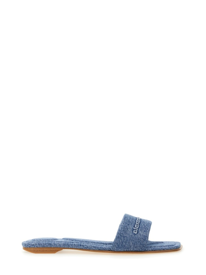 Alexander Wang Vy Pool Sandal In Denim In Blue