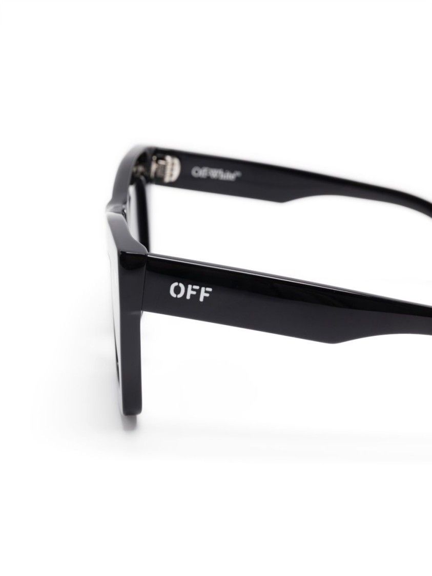 Off-white Angular Cat-eye Sunglasses In Black Acetate