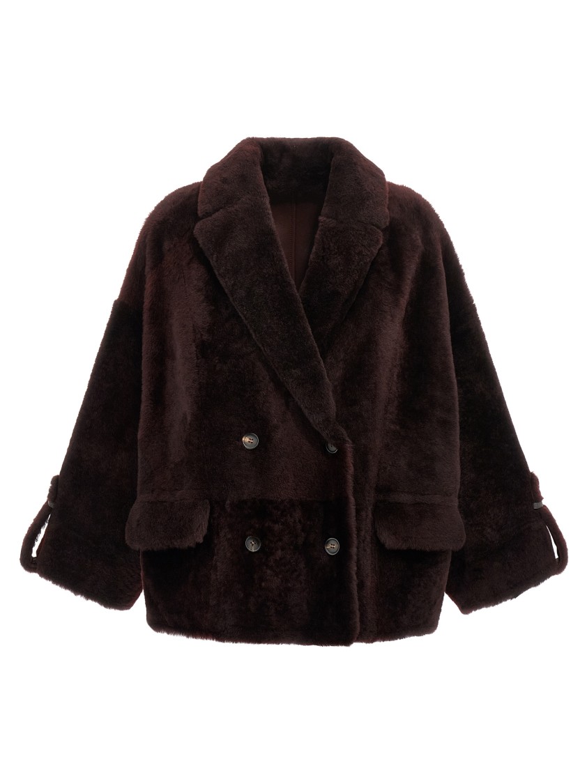 Brunello Cucinelli Double-breasted Reversible Fur Jacket With Front Pockets