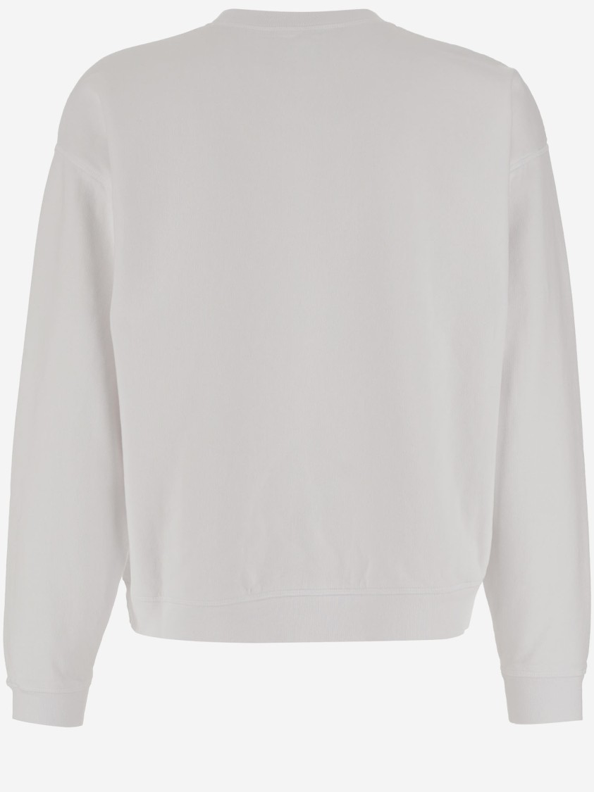 Dsquared2 Cotton Crew Neck Sweatshirt With Bold Front Logo In White