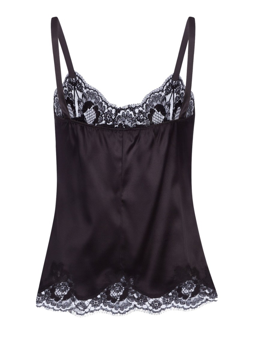 Dolce & Gabbana Lingerie Top In Satin And Lace
