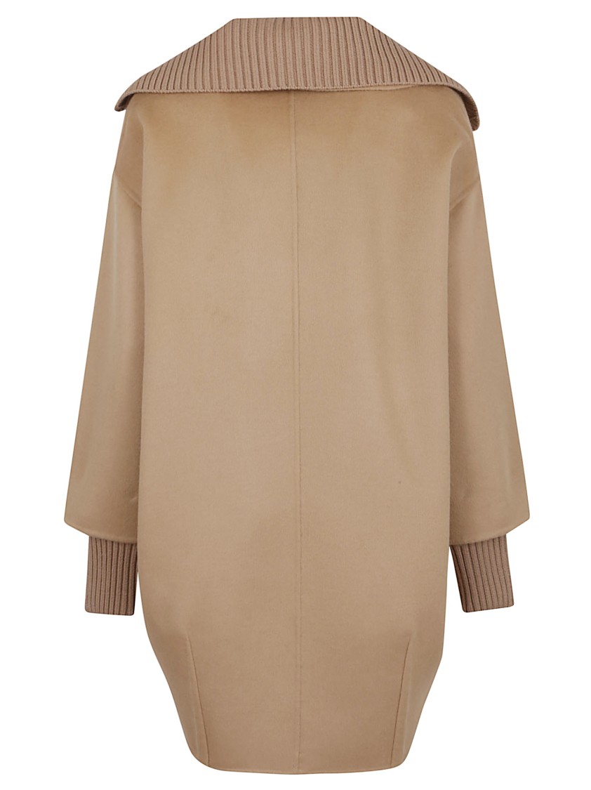 P.a.r.o.s.h Parosh Nude Wool Cape With Double-breasted Front In Neutral
