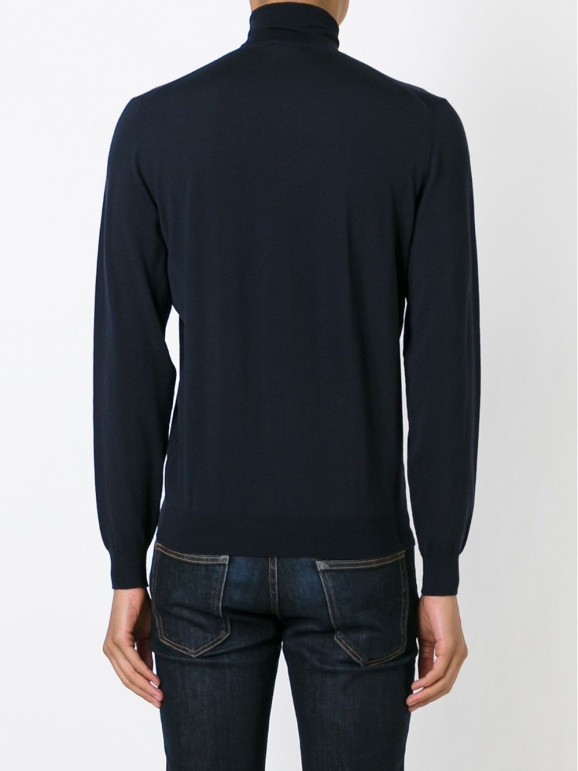 Drumohr Turtleneck Merino Wool Sweater With Ribbed Edge